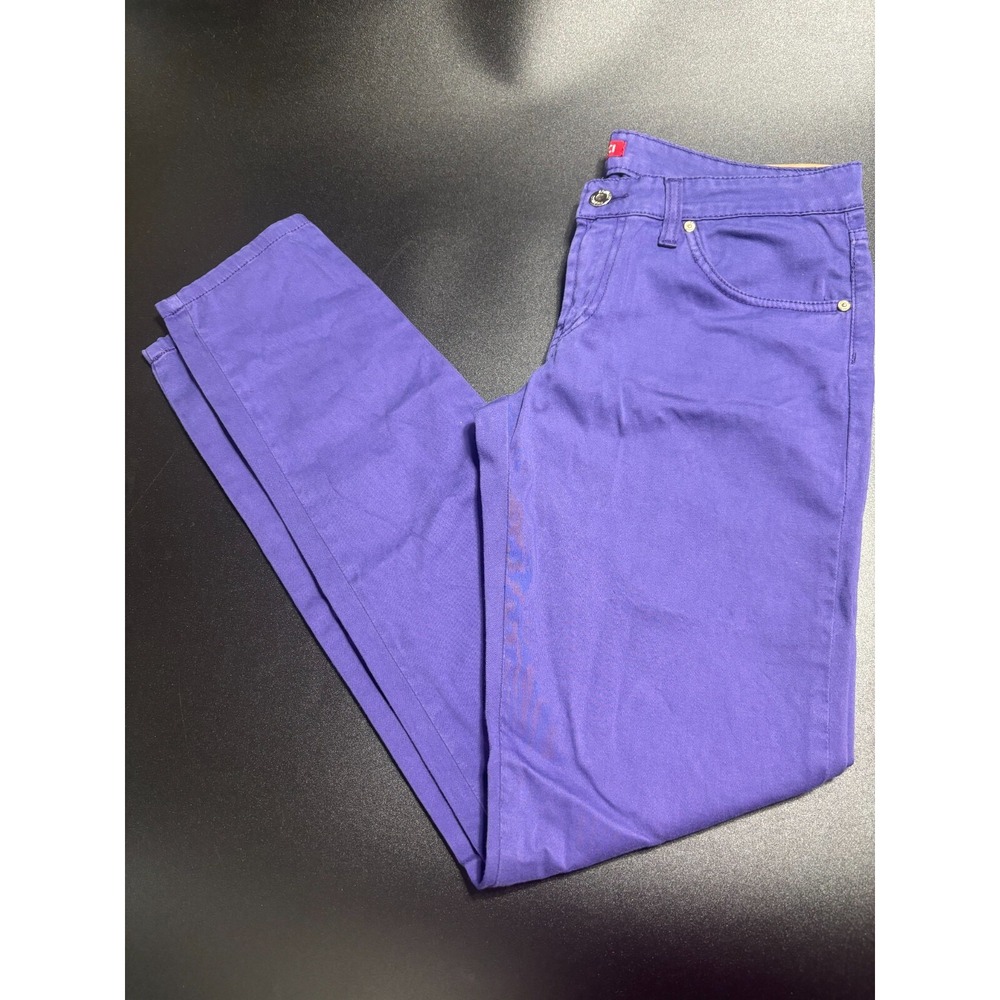 Fiorucci Jeans Women's 27 Purple Denim Skinny Fit 5-Pocket Classic Zip Fly